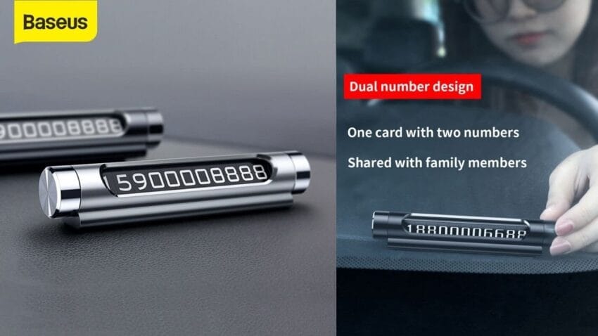 Baseus metal temporary MOBILE number card / CONVENIENT TO CONTACT / PARKING CARD - Image 2