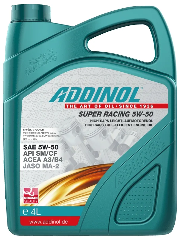 ADDINOL SUPER RACING 5W-50 4 Liter Made in Germany - Image 2
