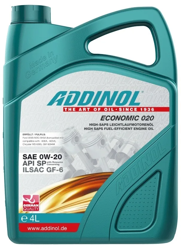 ADDINOL Economic 0W-20 4 Liter - Image 2