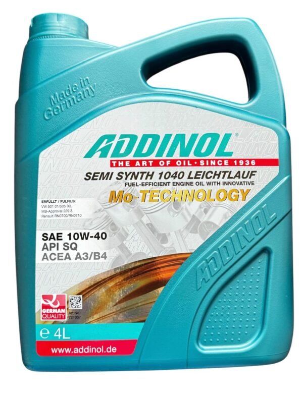 ADDINOL SEMI SYNTH 10W-40 LEICHTLAUF ( Mo-TECHNOLOGY) 4 LITER