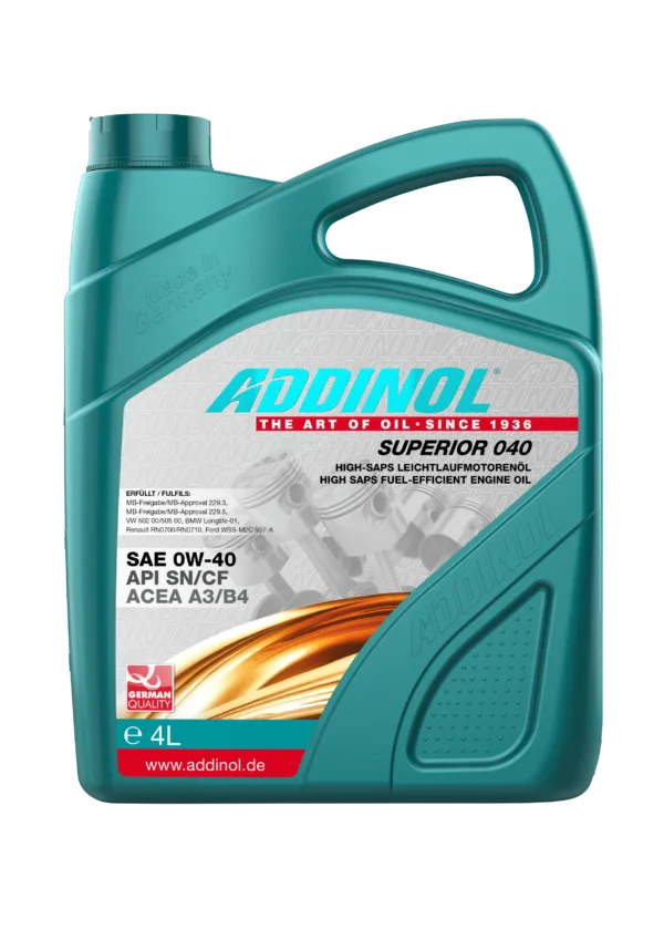 ADDINOL SUPERIOR 0W-40 Made In Germany 4 litre
