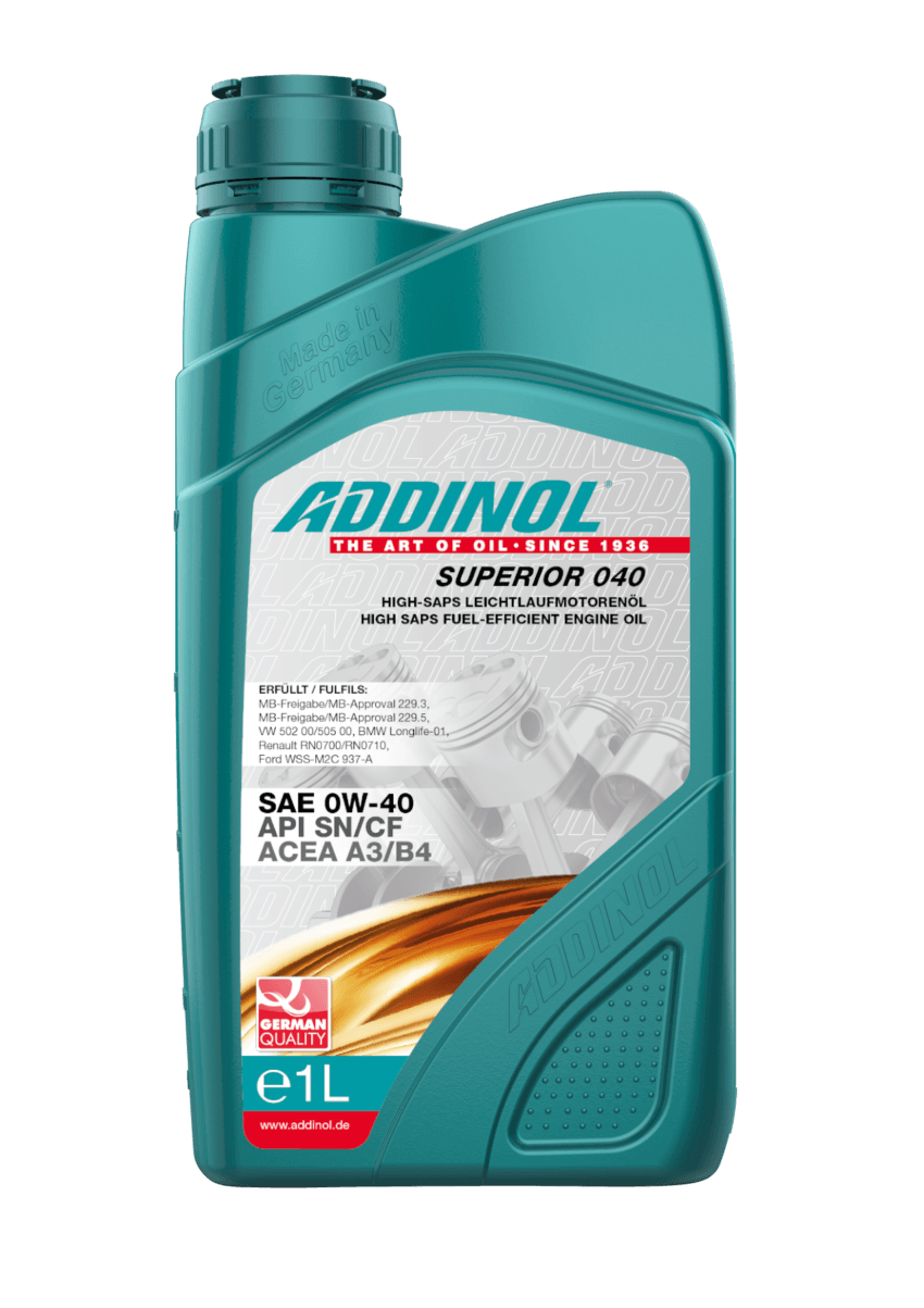 ADDINOL SUPERIOR 0W-40 Made In Germany 1 litre