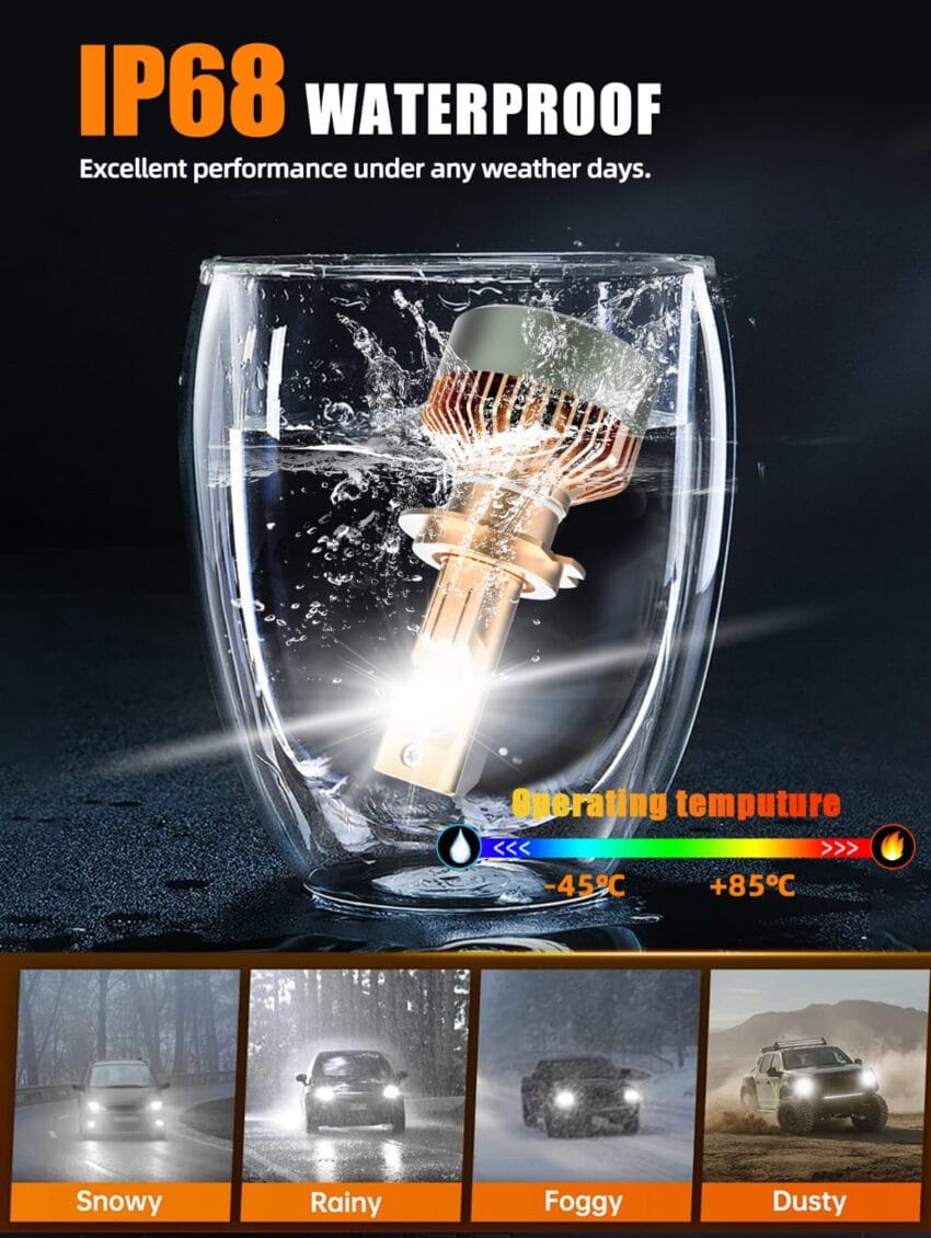 AKE K20 LED Headlights Bulbs 240 W (Combined) - + 300 % Brightness Increase - Image 7